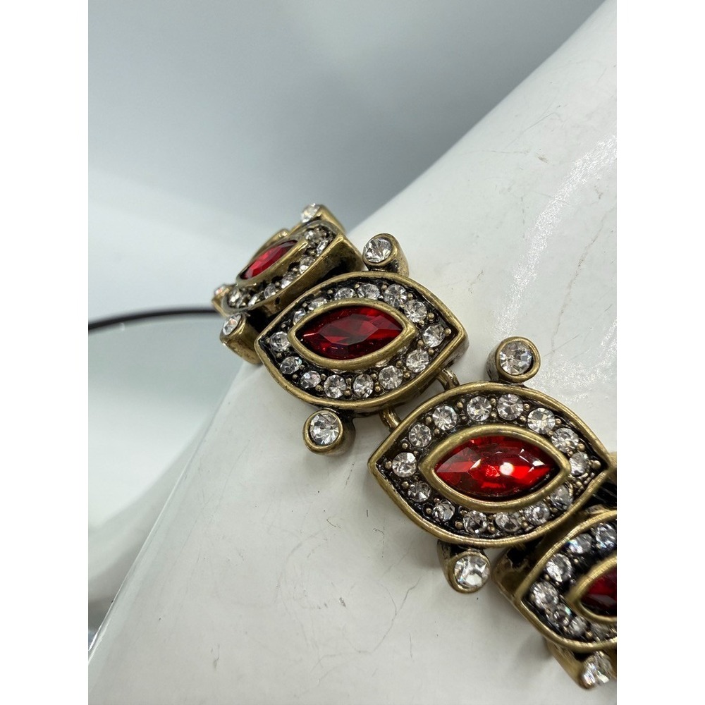 NEW $180 HEIDI DAUS Worth Waiting For Dazzling Crystal Tennis Bracelet RUBY RED - Picture 4 of 11
